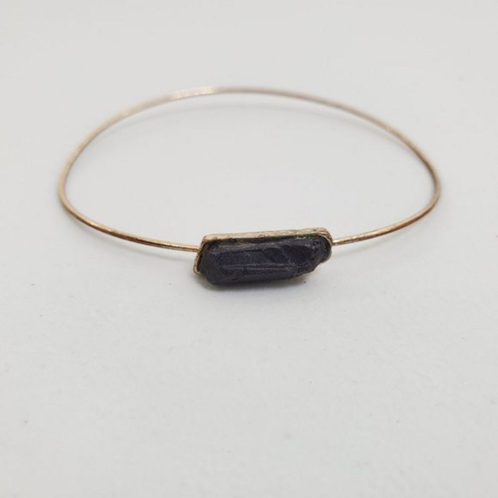 Crystal Bangle Black Gold‎ Tone Thin Dainty Bracele